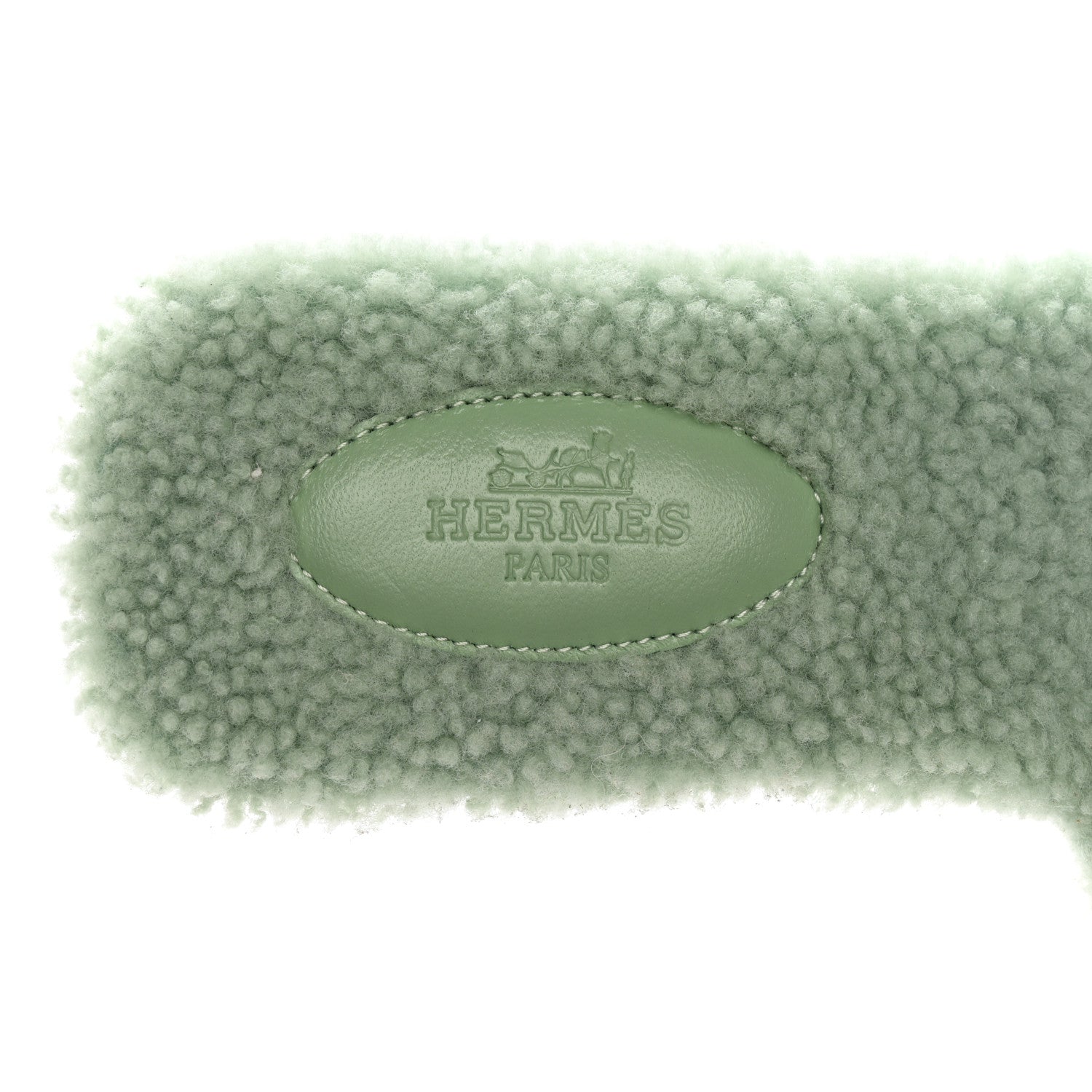 Hermes Woolskin Oran Sandals 39 Vert D’eau 7 of 10