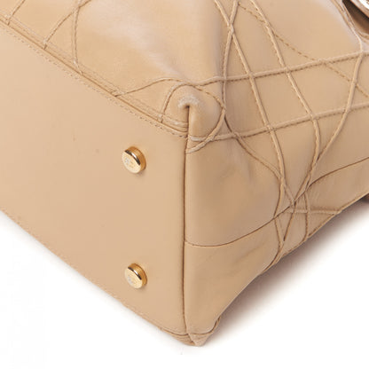 Christian Dior Lambskin Cannage Granville Polochon Beige 4 of 8