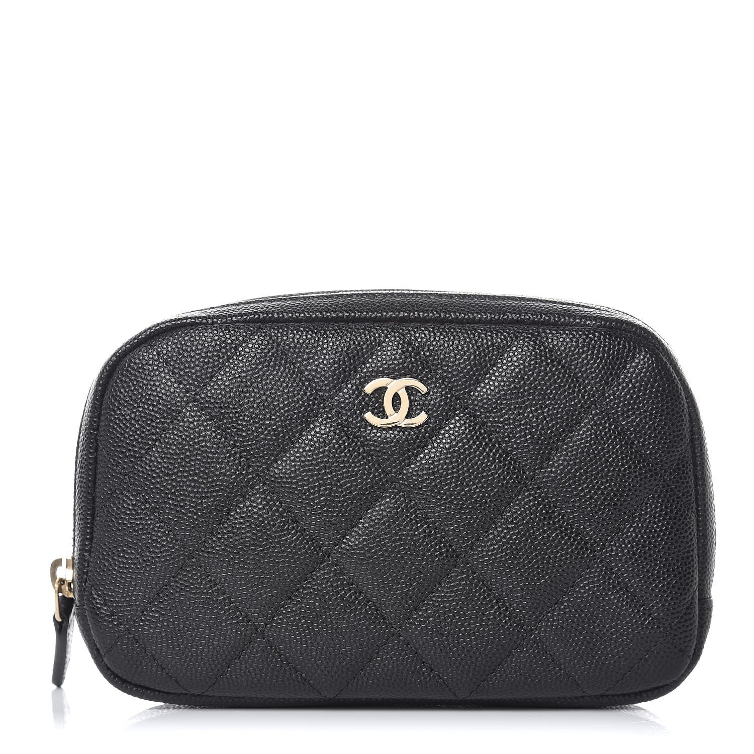 Chanel Caviar Quilted Small Curvy Pouch Cosmetic Case Black 1 of 8