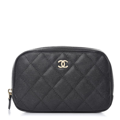 Chanel Caviar Quilted Small Curvy Pouch Cosmetic Case Black 1 of 8