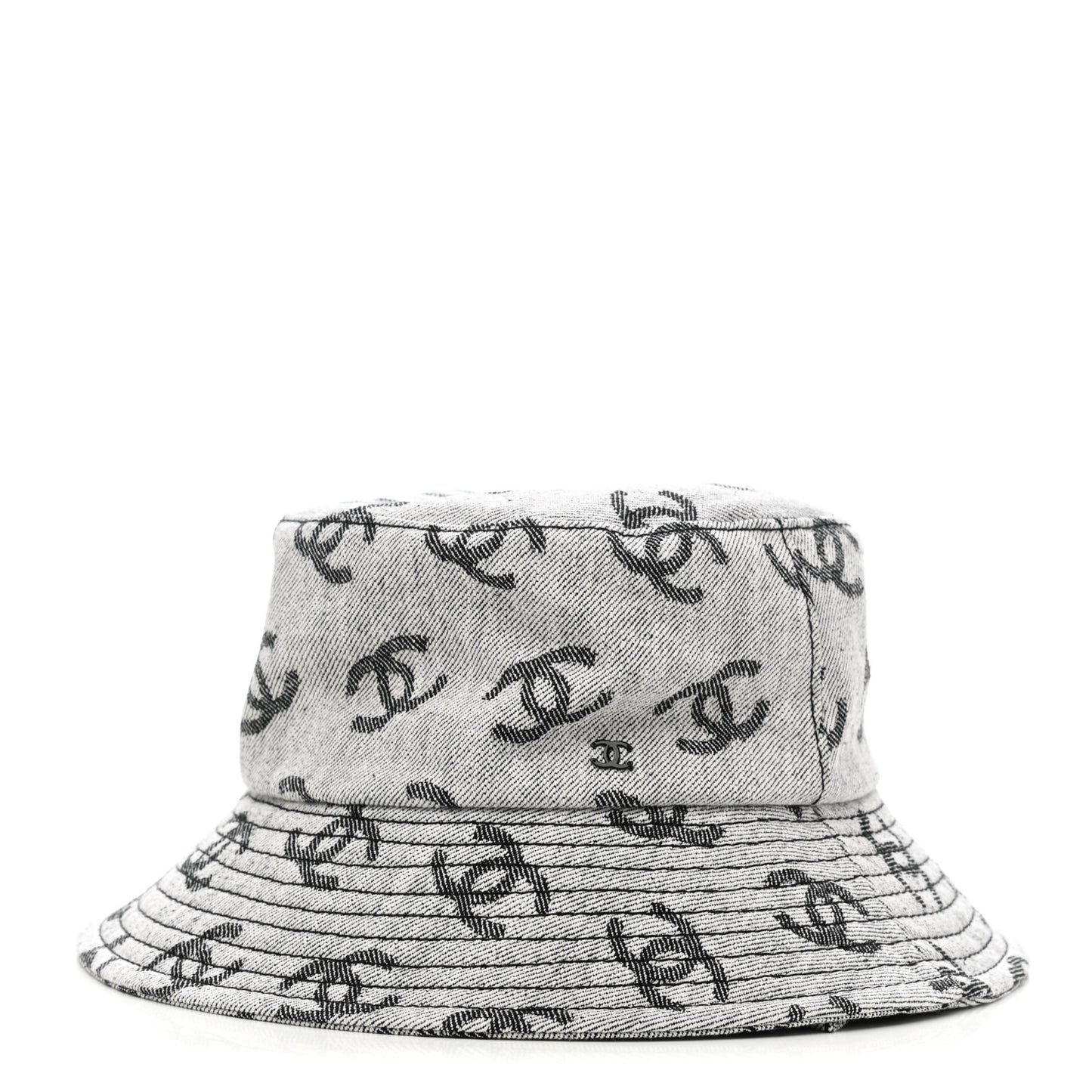 Denim CC Bucket Hat M White Black