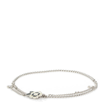 Chanel Enamel Camellia Chain Belt Silver White 1 of 5