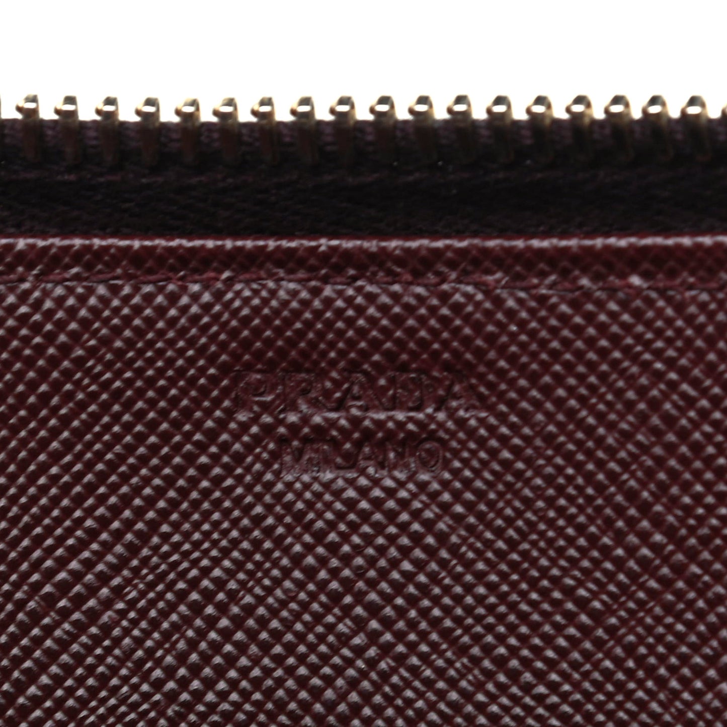 Saffiano Chevron Zip Around Wallet Rubino