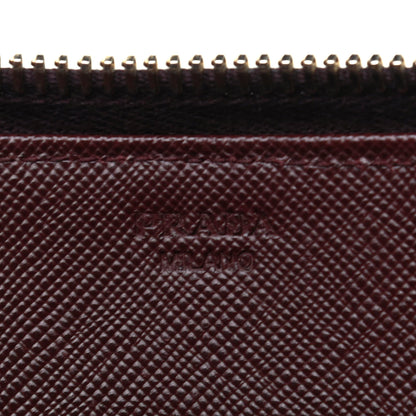 Prada Saffiano Chevron Zip Around Wallet Rubino 6 of 8