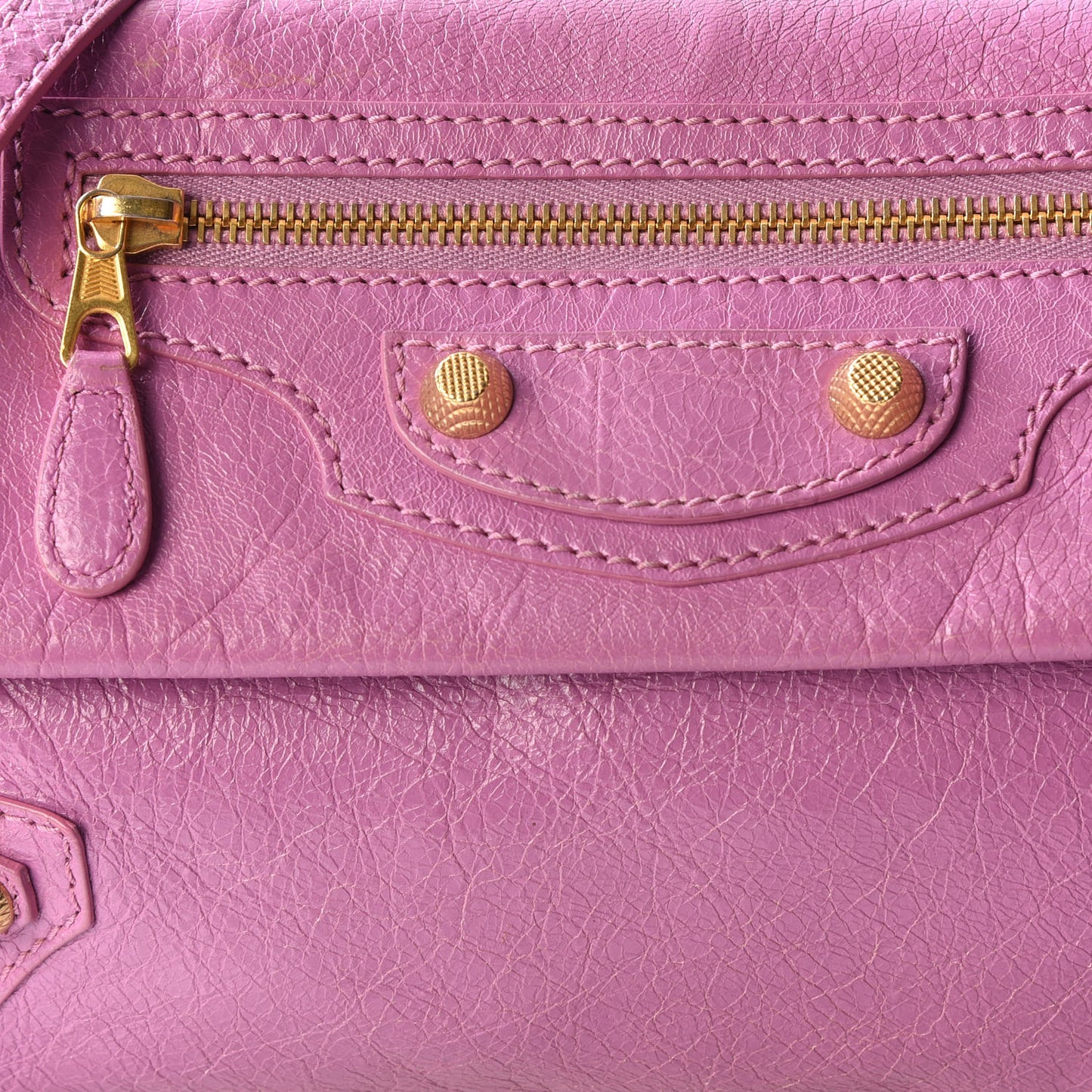Agneau Giant 12 Gold Hardware Envelope Strap Clutch Rose Berlingot