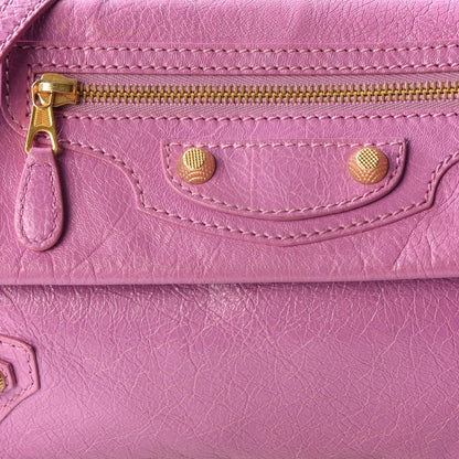 Balenciaga Agneau Giant 12 Gold Hardware Envelope Strap Clutch Rose Berlingot 8 of 9