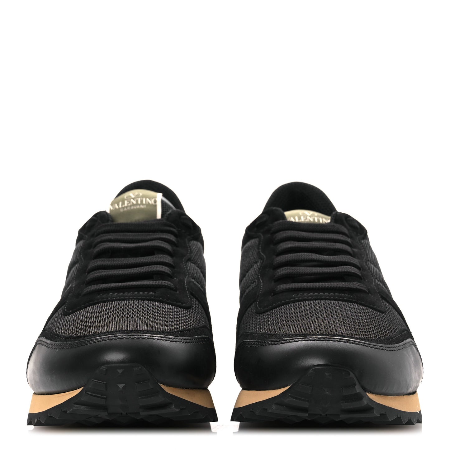Mesh Fabric Suede Mens Rockrunner Sneakers 43.5 Black