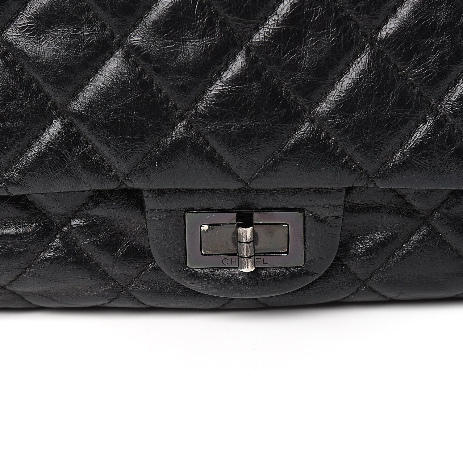 Chanel Glazed Aged Calfskin Quilted 2.55 Reissue 227 Flap Black 10 of 10
