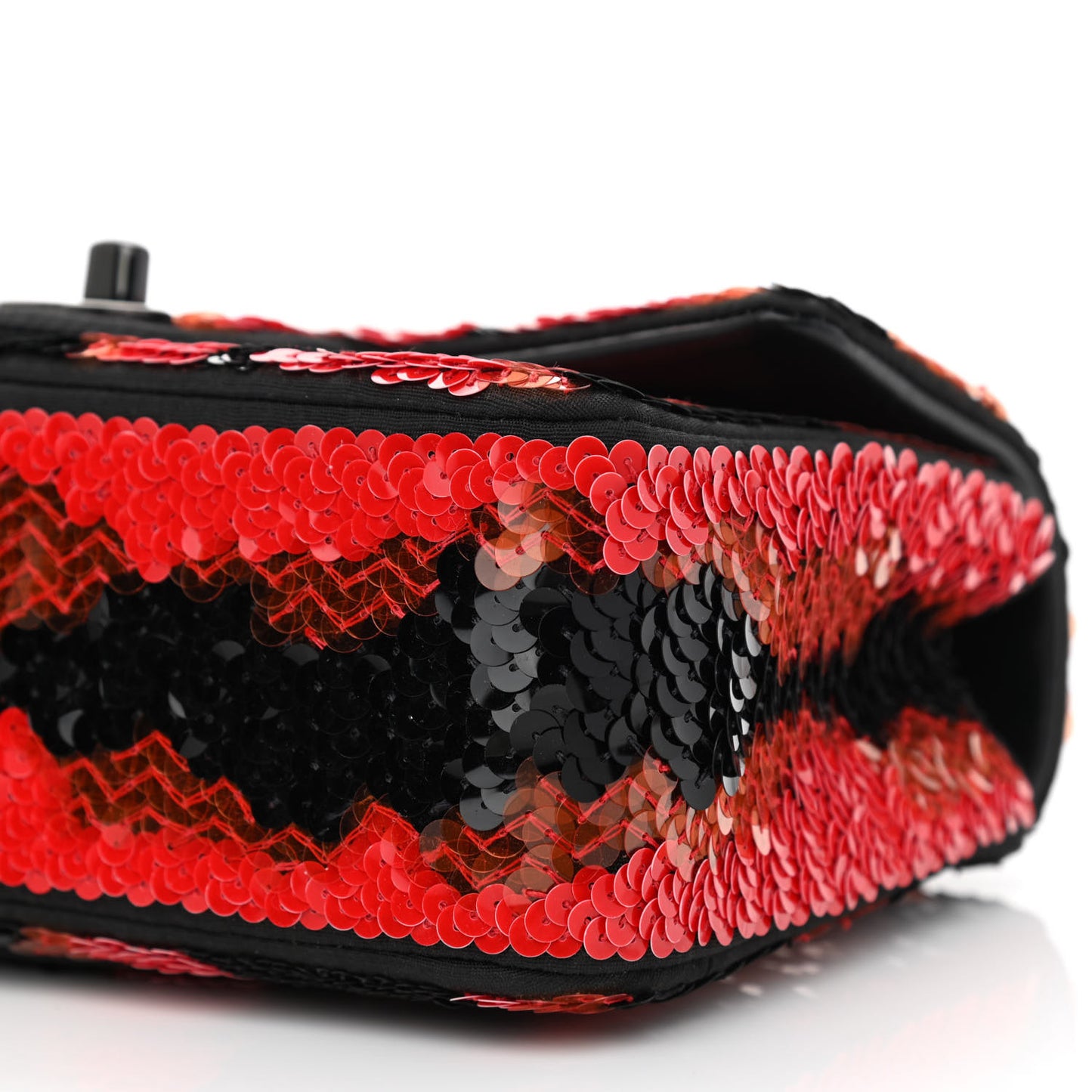 Sequin Mini Rectangular Flap Red Black Multicolor