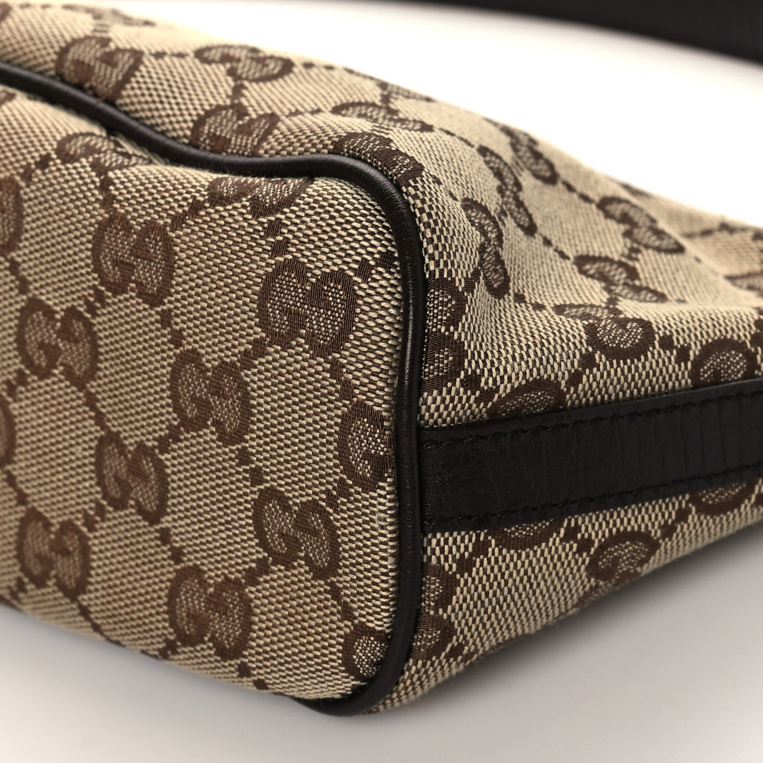 Gucci Monogram Web Boat Pochette Brown 10 of 10