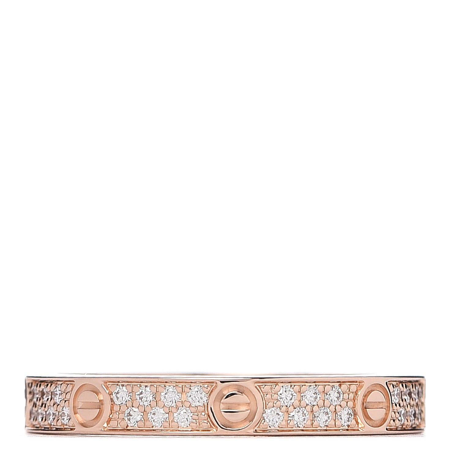 Cartier 18K Pink Gold Diamond 2.6mm LOVE Paved Band Ring 48 4.5 1 of 4