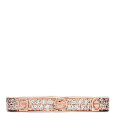 Cartier 18K Pink Gold Diamond 2.6mm LOVE Paved Band Ring 48 4.5 1 of 4