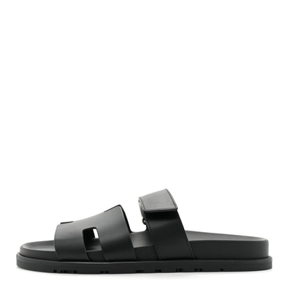 Hermes Calfskin Womens Chypre Sandals 41 Black 1 of 9