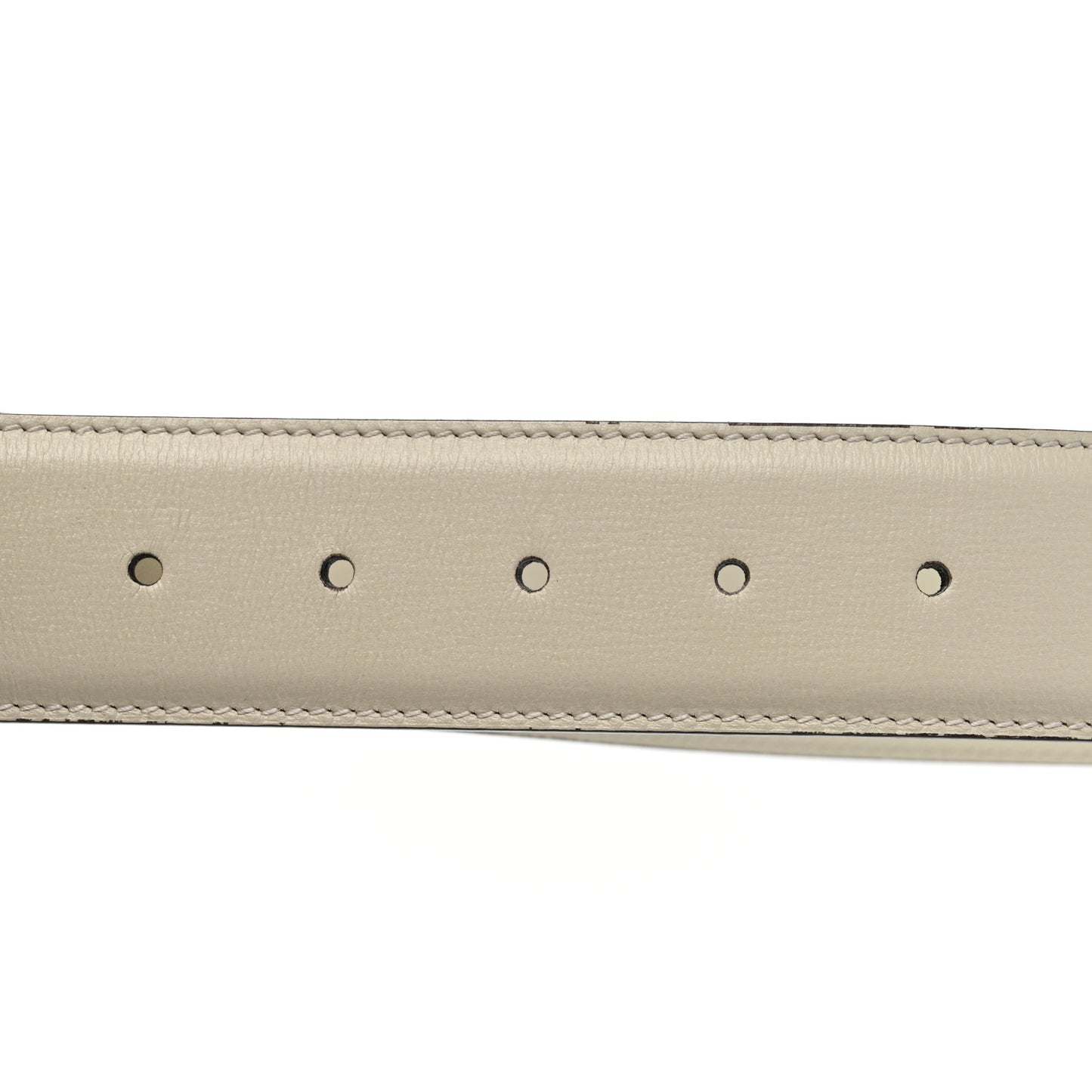 Azalea Calfskin Enamel Monochrome Double G 40mm Belt 80 32 Mystic White