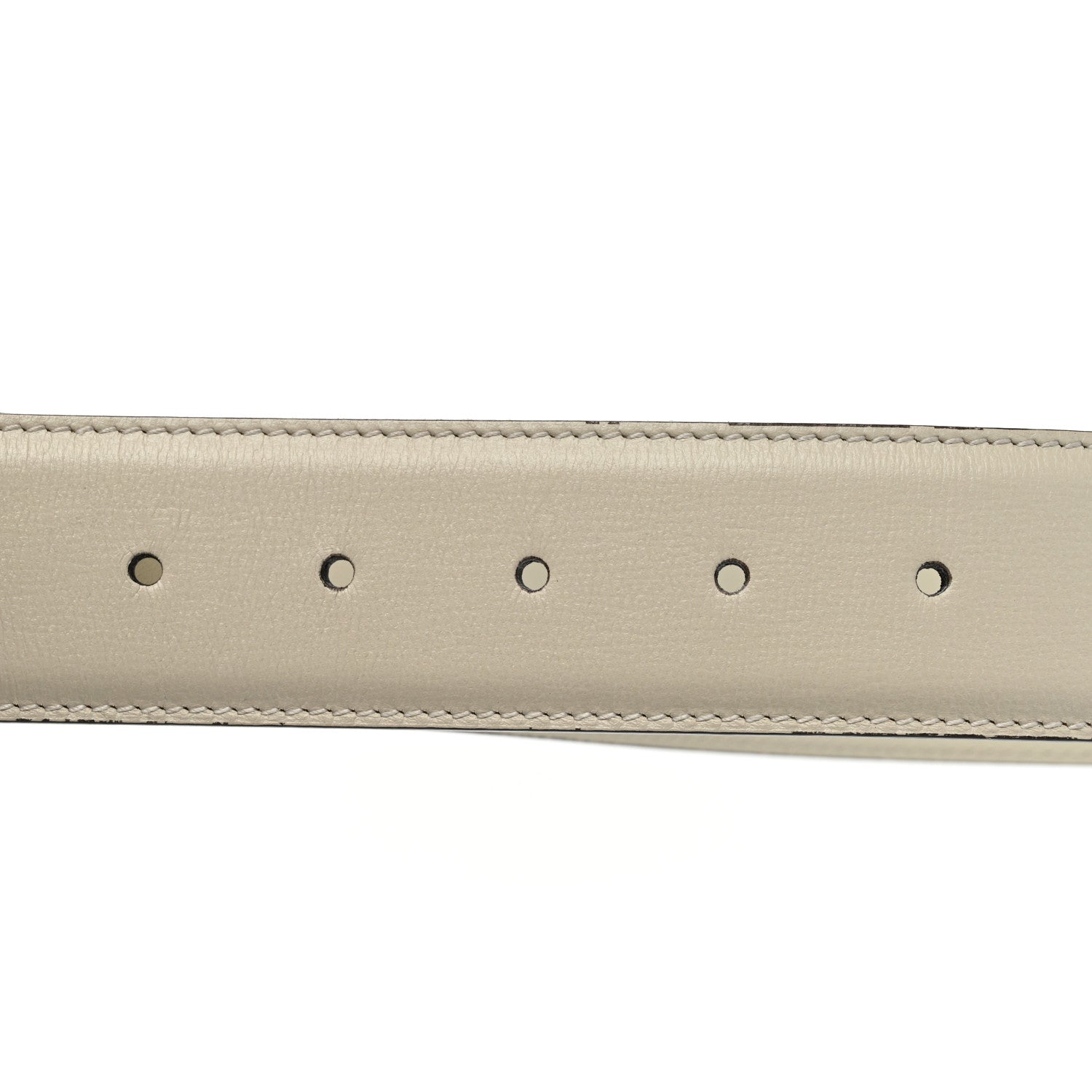 Gucci Azalea Calfskin Enamel Monochrome Double G 40mm Belt 80 32 Mystic White 5 of 5