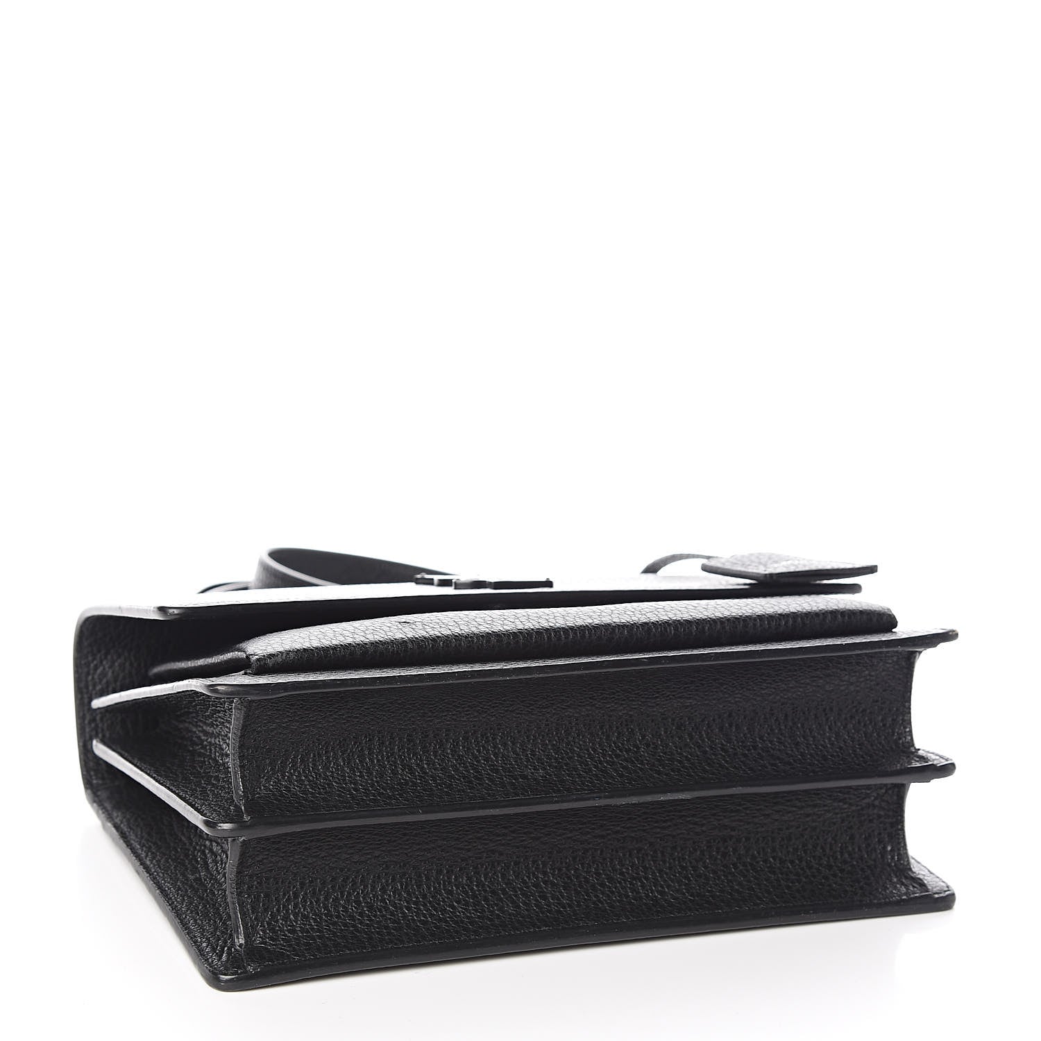 Saint Laurent Grained Calfskin Medium Monogram Sunset Satchel Black 4 of 13