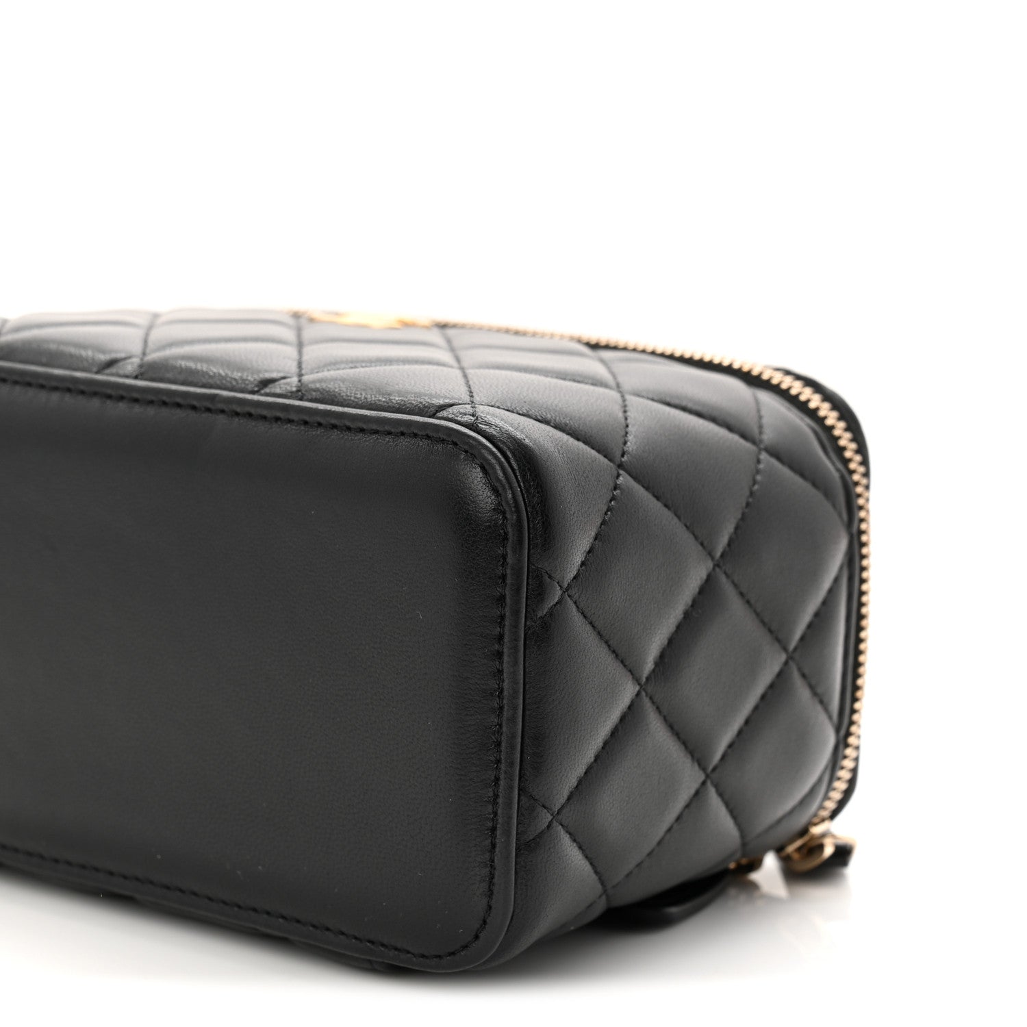 Chanel Lambskin Quilted Small Top Handle Vanity Case With Chain Black 10 of 11