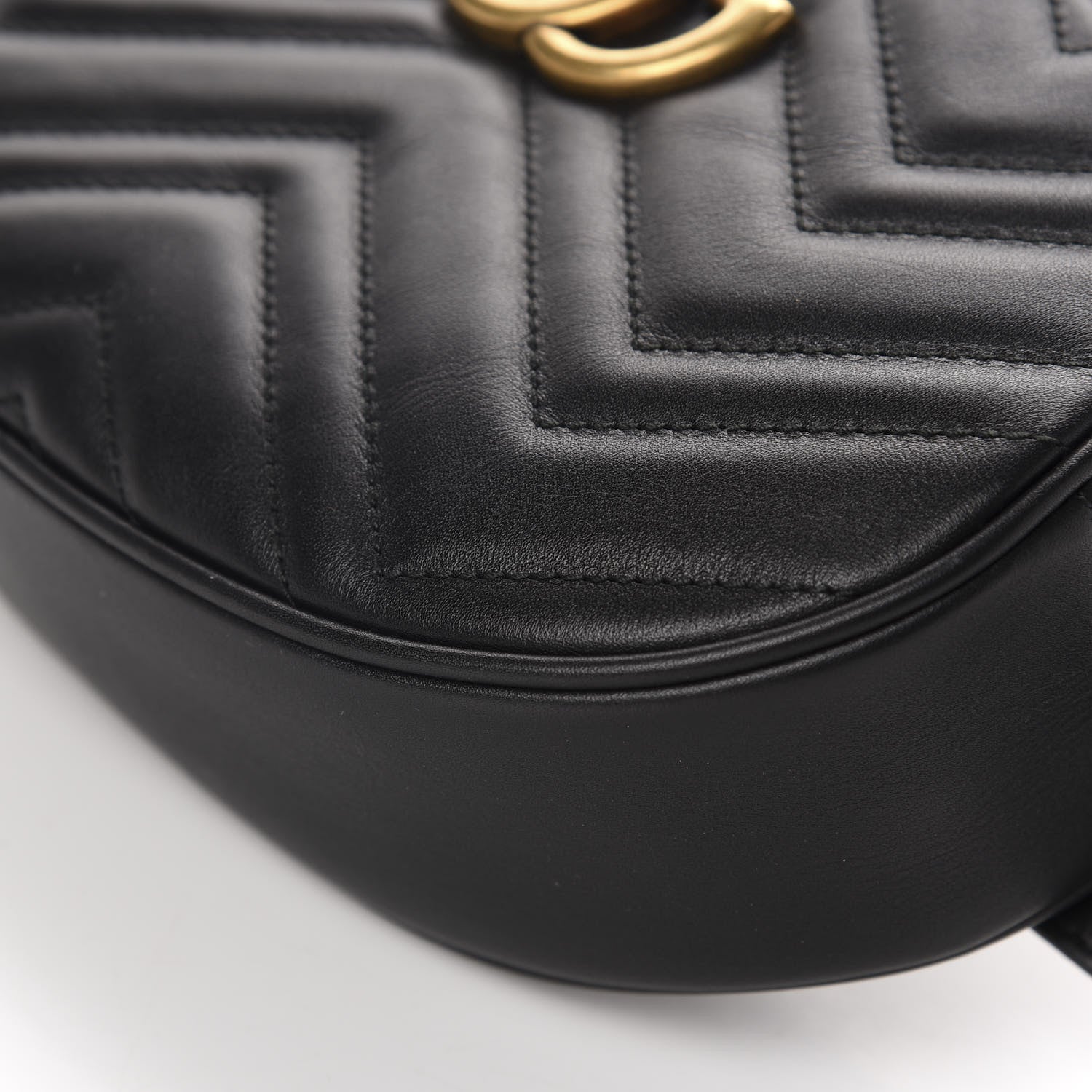 Gucci Calfskin Matelasse GG Marmont Belt Bag 75 30 Black 7 of 11