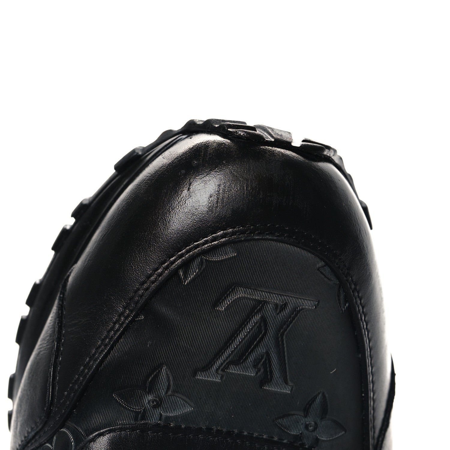 Louis Vuitton Iridescent Textile Monogram Calfskin Mens Run Away Sneakers 10 Black 8 of 9