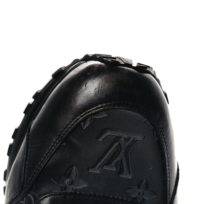 Louis Vuitton Iridescent Textile Monogram Calfskin Mens Run Away Sneakers 10 Black 8 of 9