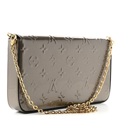 Louis Vuitton Vernis Felicie Pochette Chain Wallet Champagne Metallise 4 of 11