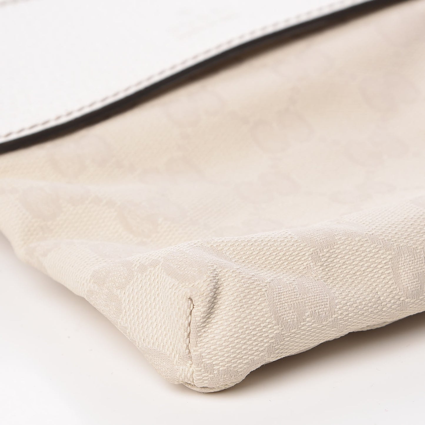 GG Monogram Web Double Pocket Belt Bag White