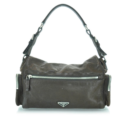 Prada Leather Antic Easy A Foldover Pushlock Flap Shoulder Bag 3 of 12
