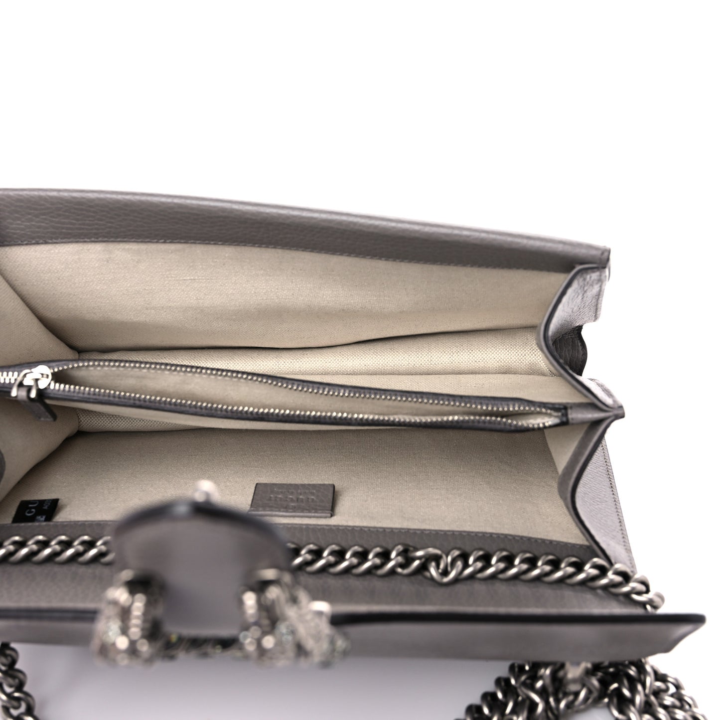 Pebbled Calfskin Small Dionysus Shoulder Bag Dusty Grey