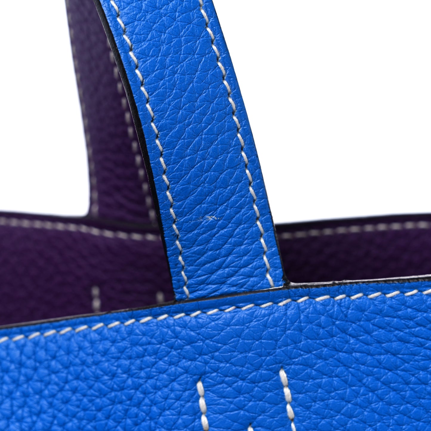 Taurillon Clemence Double Sens 45 Reversible Tote Bleu Zanzibar Ultraviolet