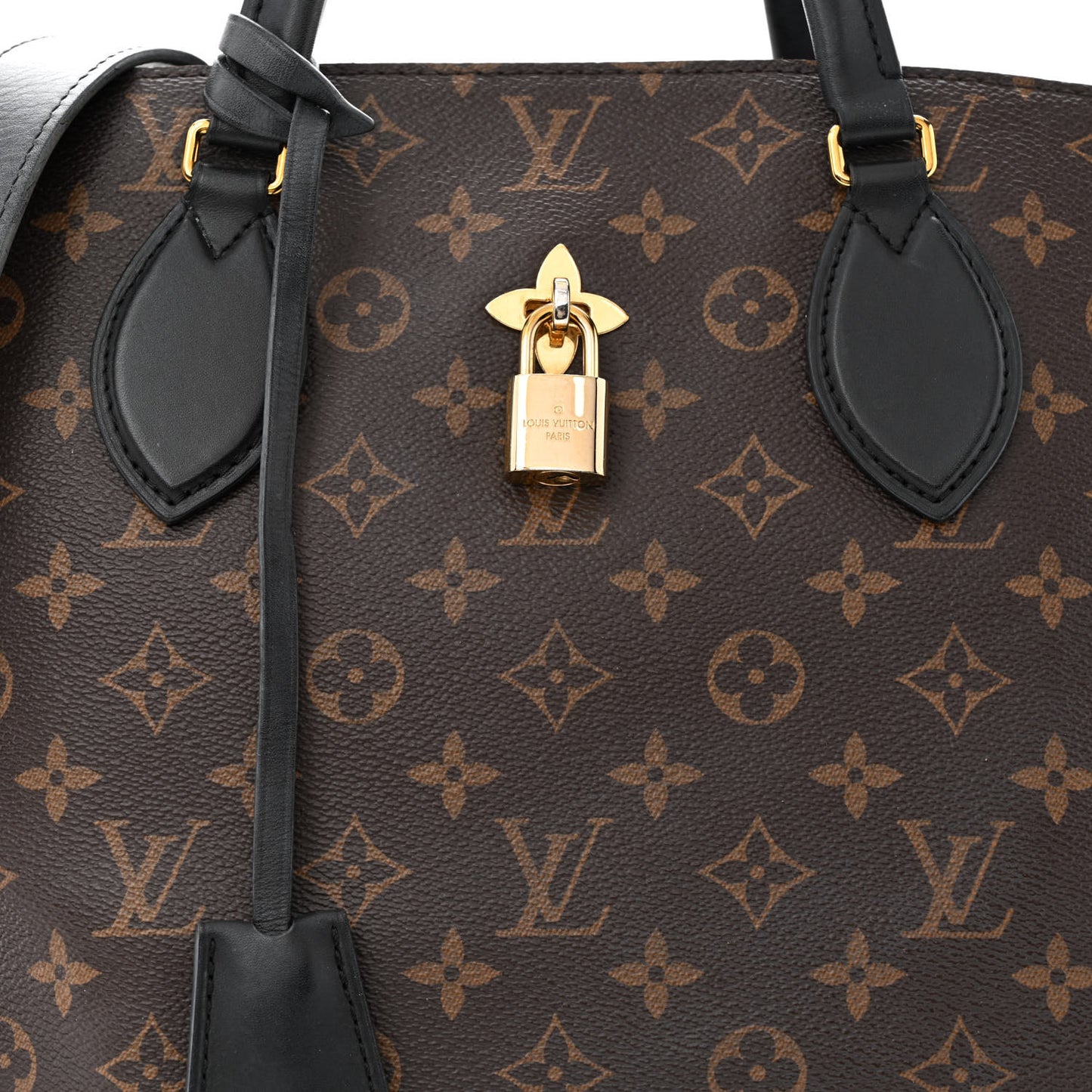 Monogram Flower Zipped Tote MM Black
