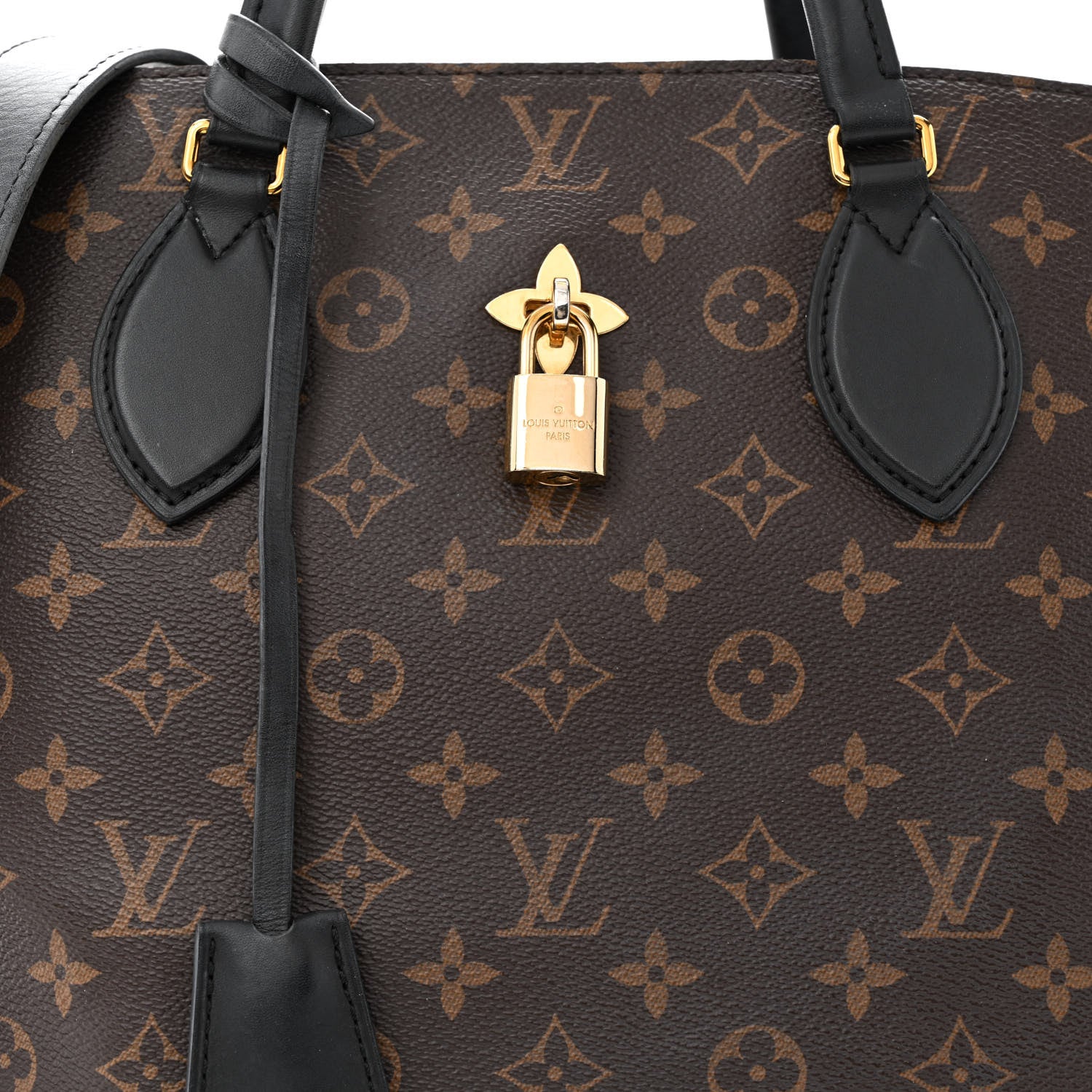Louis Vuitton Monogram Flower Zipped Tote MM Black 9 of 17