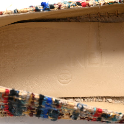 Chanel Tweed Grosgrain CC Espadrilles 38 Multicolor Black 6 of 11