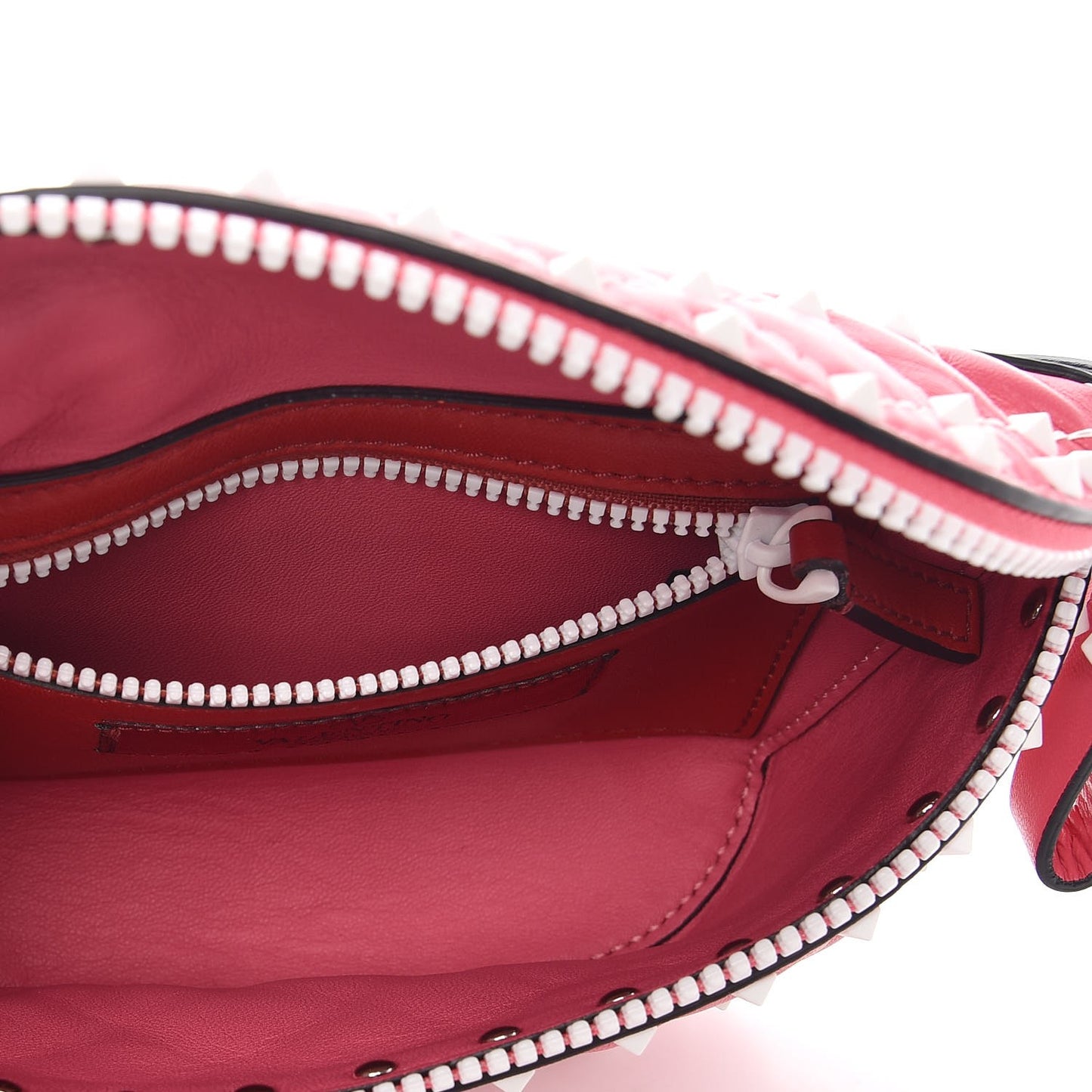 Lambskin Free Rockstud Spike Belt Bag Shadow Pink