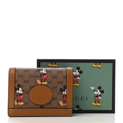 Gucci X DISNEY Mini Vintage GG Supreme Monogram Mickey Mouse Card Holder Wallet Beige Vintage Sun Oil 8 of 8