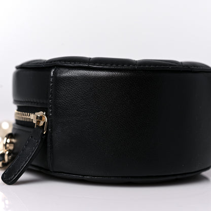 Chanel Lambskin Quilted Pearl Chain Round Clutch With Chain Black 7 of 9