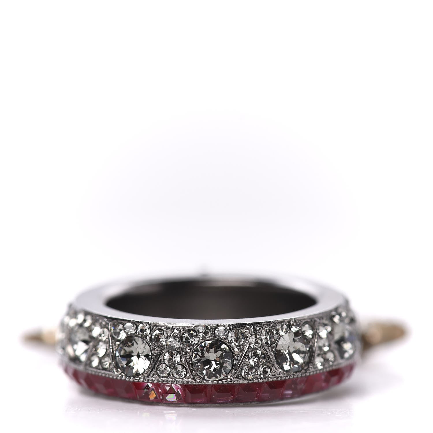 Chanel Crystal CC Star Moon Ring 52 Silver 3 of 4