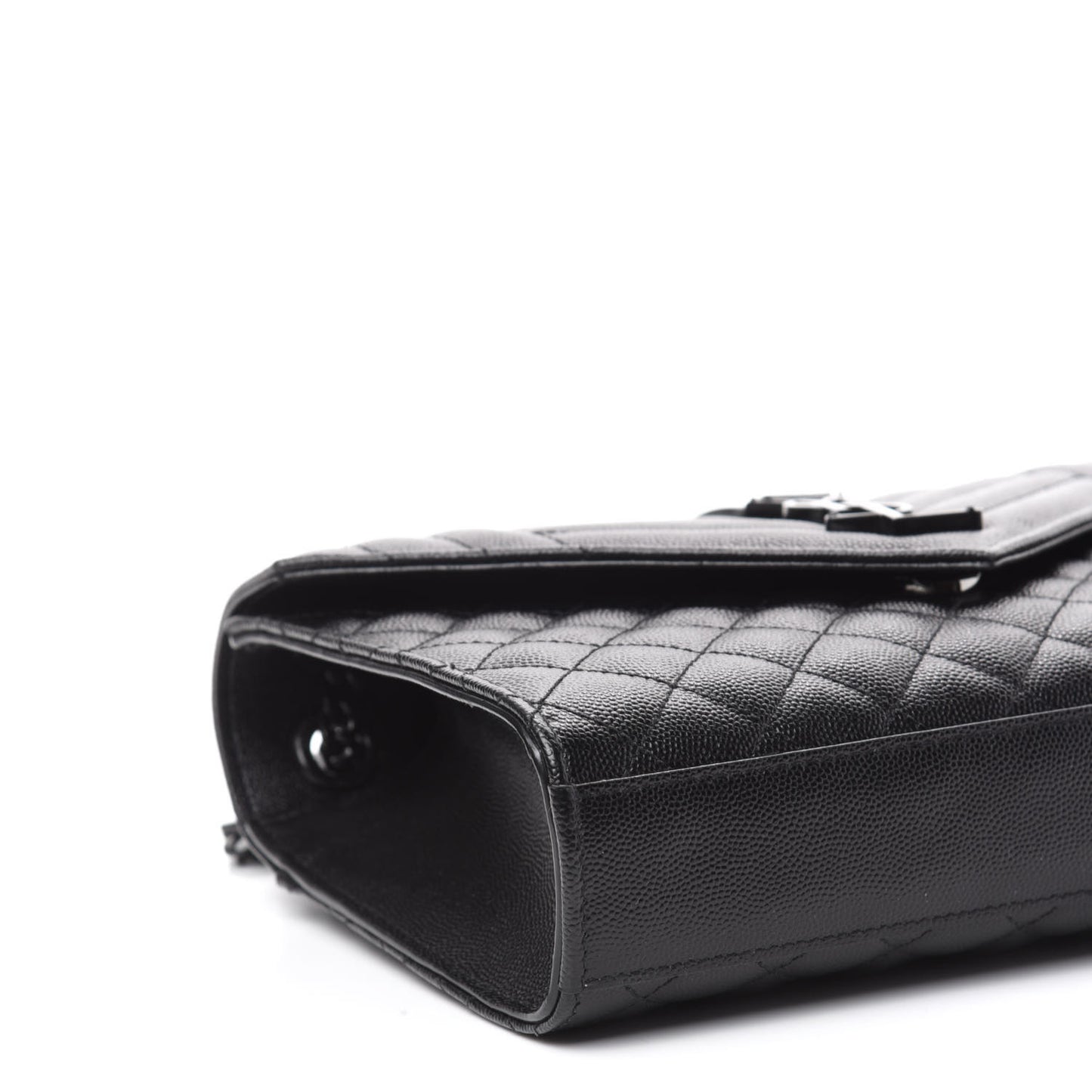 Grain De Poudre Textured Mixed Matelasse Triquilt Medium Monogram Satchel Black