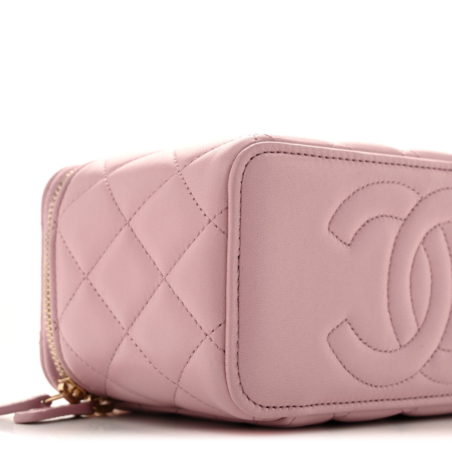 Chanel Lambskin Quilted Small Top Handle Vanity Case With Chain Pink 9 of 12