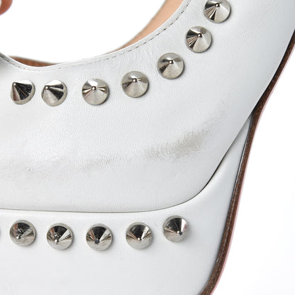 Christian Louboutin Calfskin Lady Clou Spikes VIP 150 Pumps 36.5 White 9 of 13