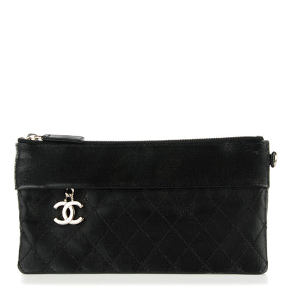 Chanel Coated Canvas Quilted Paris Biarritz Ligne Clutch Black 1 of 7