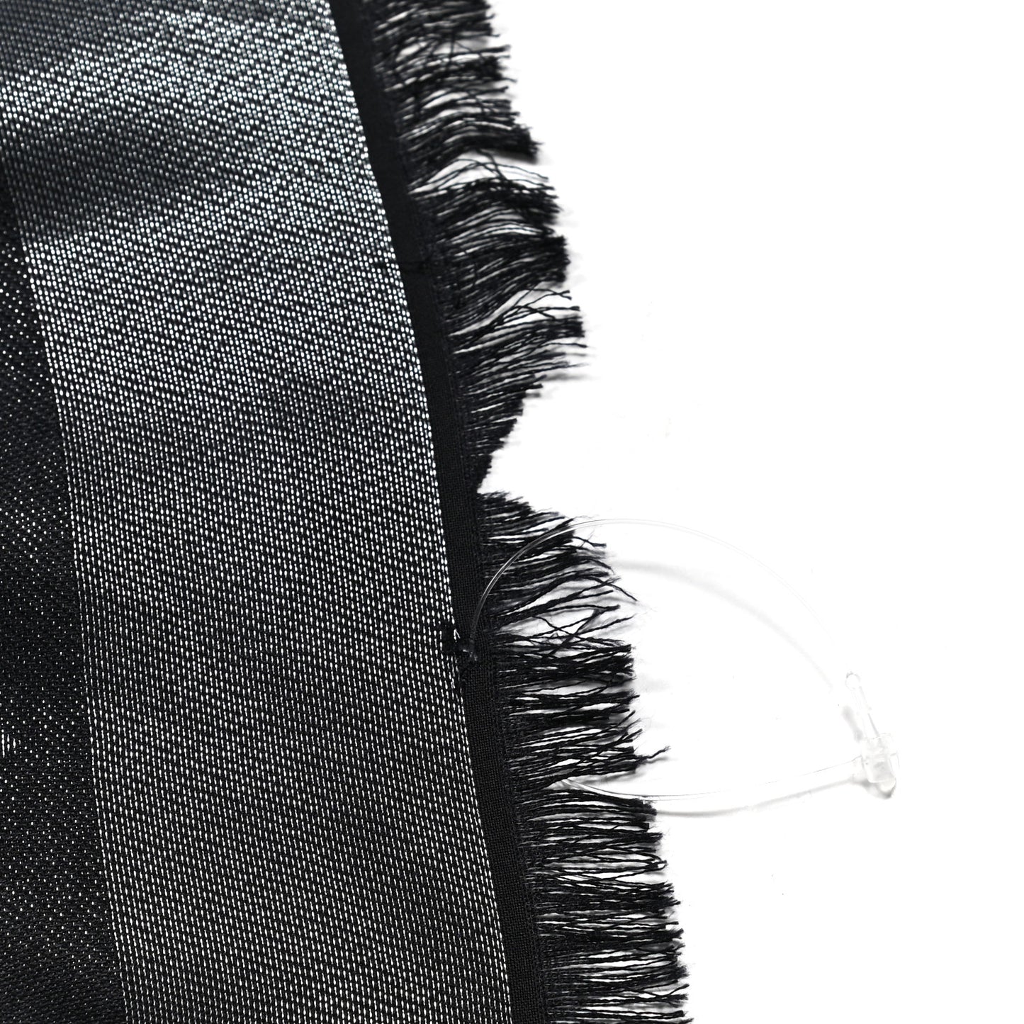 Silk Lurex Wool Monogram Shine Shawl Black