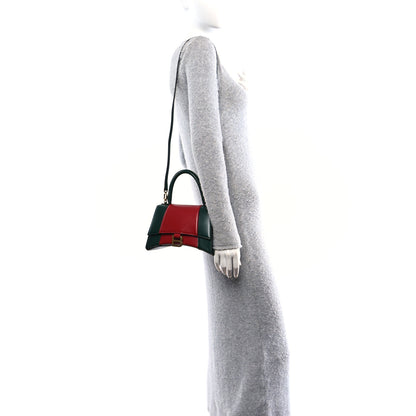 Balenciaga X GUCCI Boarded Plutone Calfskin Small Hourglass Top Handle Red Green 2 of 10