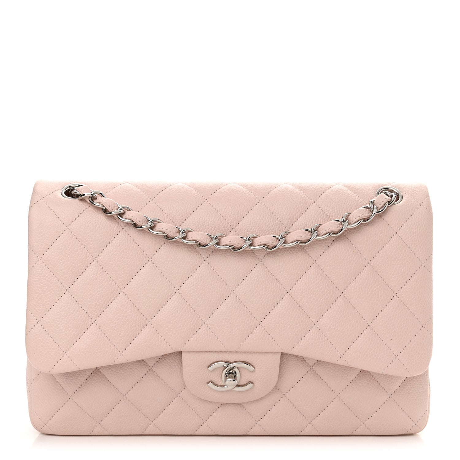Chanel Caviar Quilted Jumbo Double Flap Light Pink 1 of 12