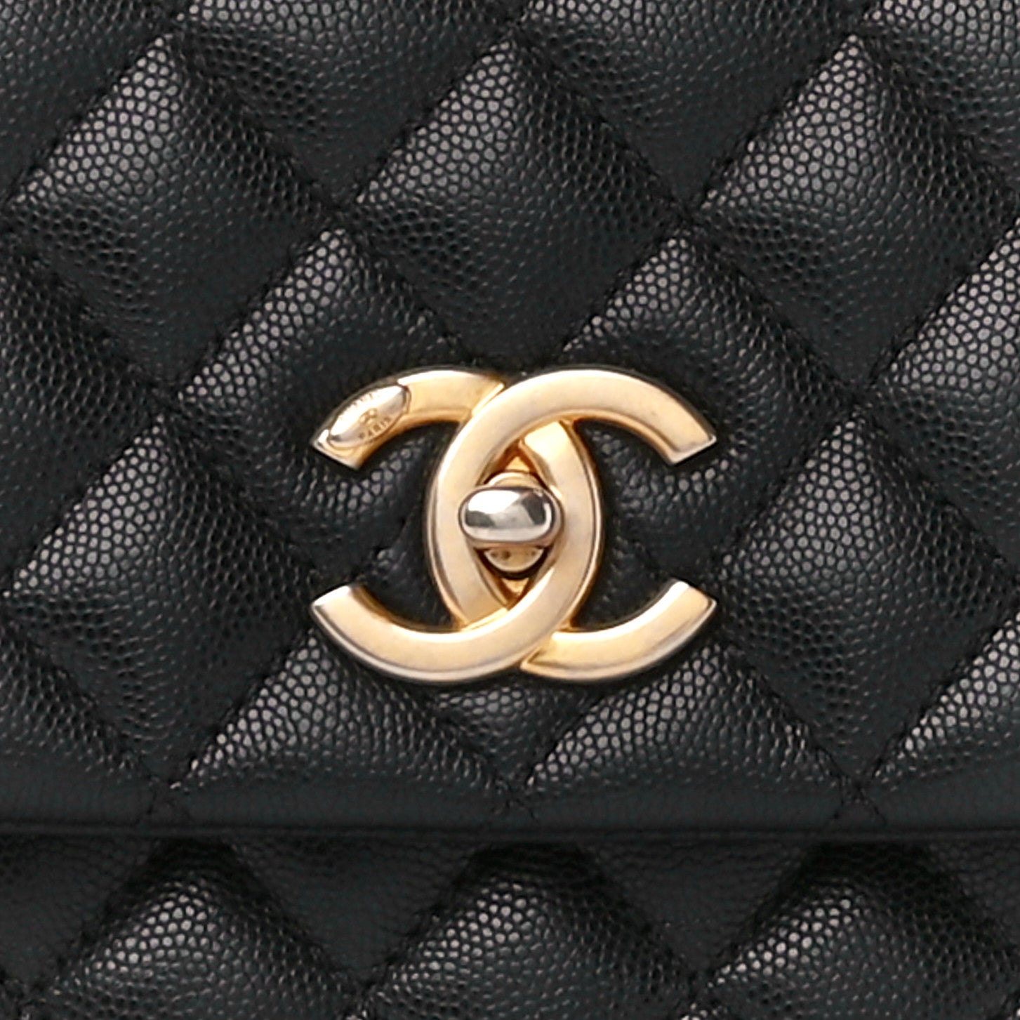 Chanel Caviar Lizard Quilted Medium Coco Handle Flap Black 9 of 12