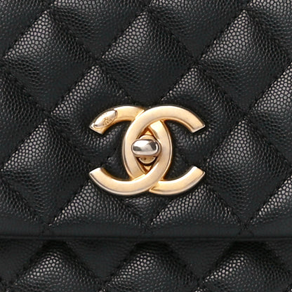 Chanel Caviar Lizard Quilted Medium Coco Handle Flap Black 9 of 12