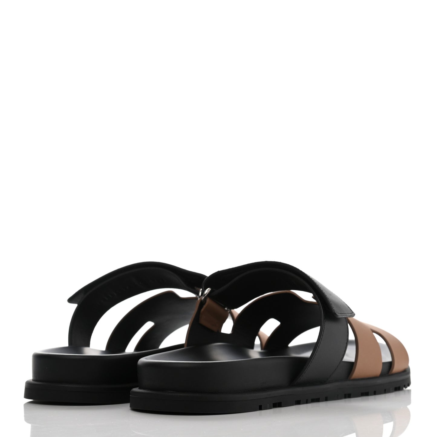 Calfskin Mens Chypre Sandals 44 Naturel Safari Black