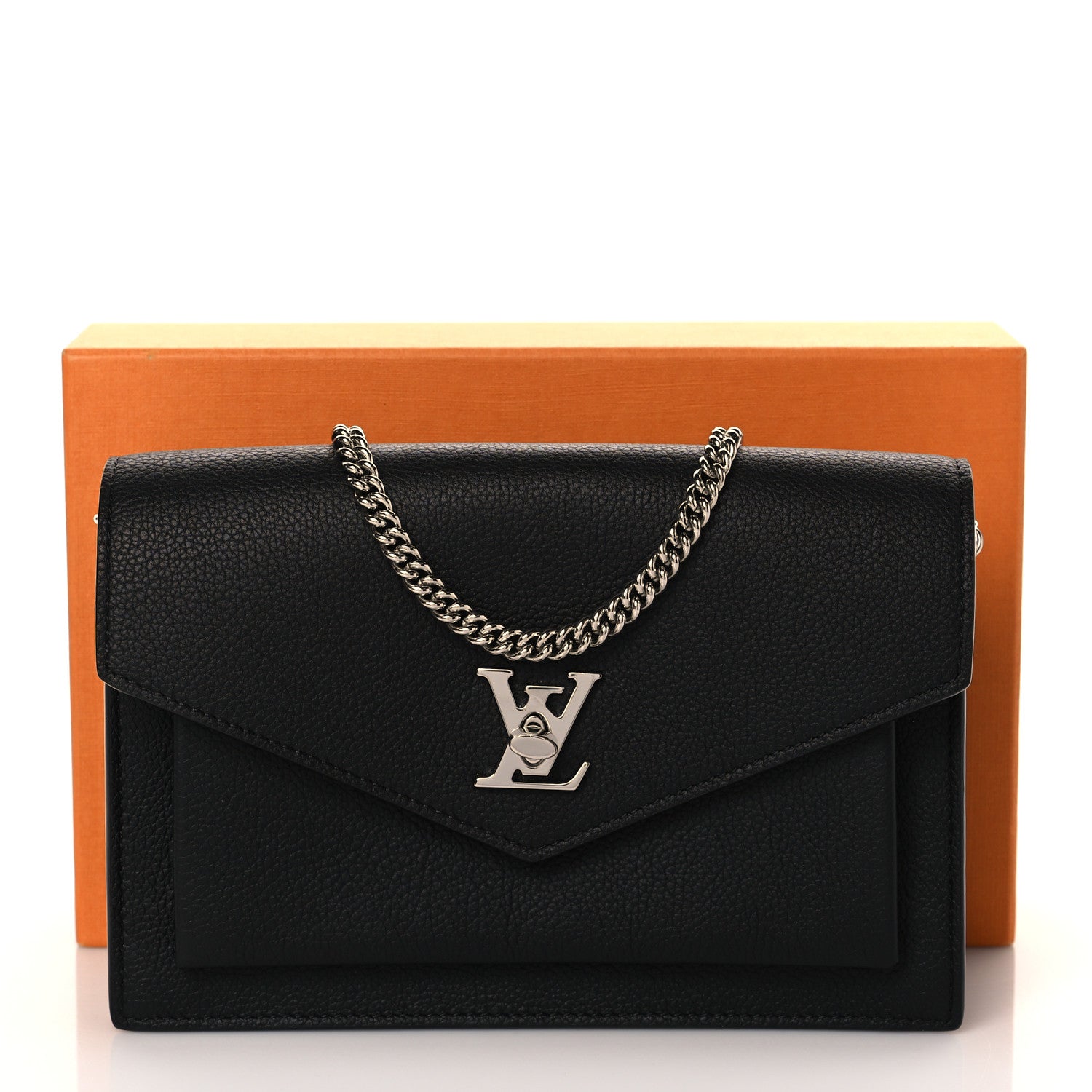 Louis Vuitton Soft Calfskin My Lockme Chain Pochette Black 10 of 10