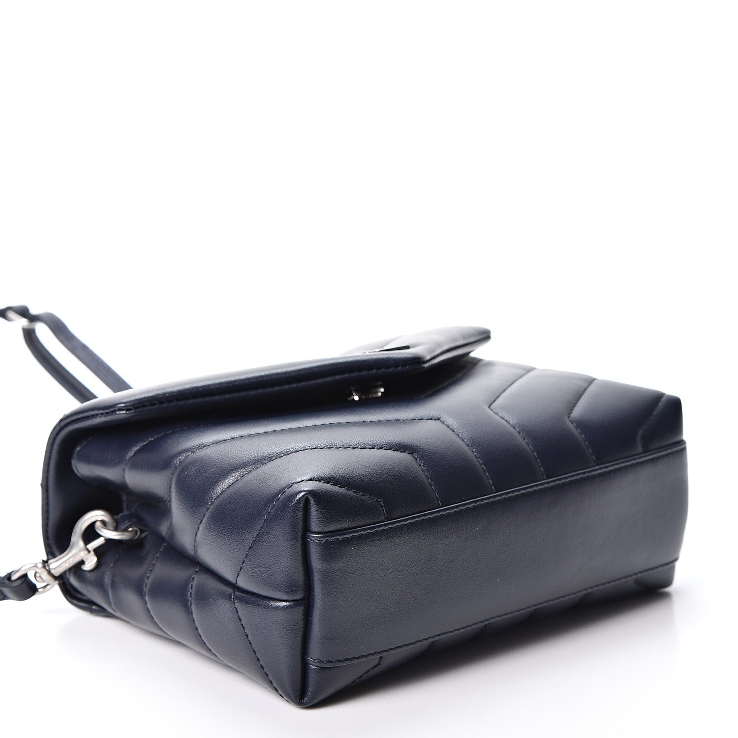 Saint Laurent Calfskin Y Quilted Monogram Toy Loulou Chain Satchel Medium Blue 3 of 10