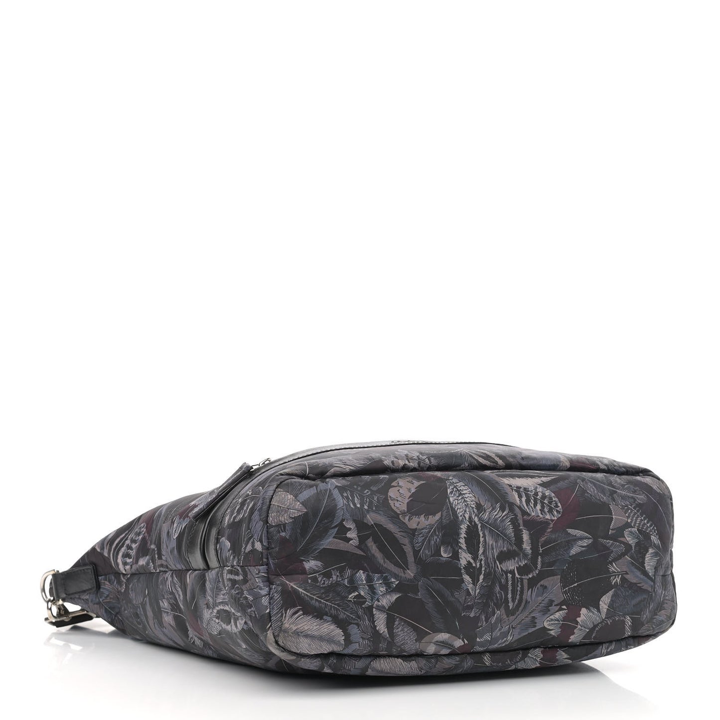 Nylon Feather Print Milos Tote Black Multicolor