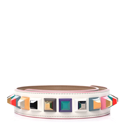 Fendi Vitello Dolce Plexiglass Bi-Color Studded Strap You White Ice Cuoio Multicolor 2 of 4